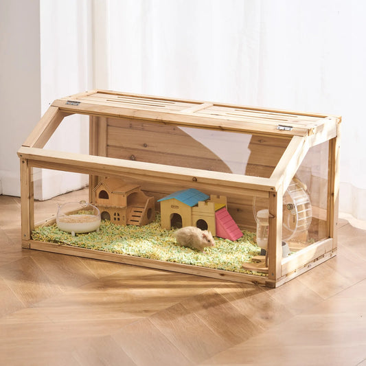 Wooden Hamster Cage Habitat Open Top Small Animal House