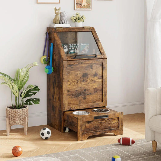 Hign Concerned Dog Feeding Station With 2 Elevated Bowls