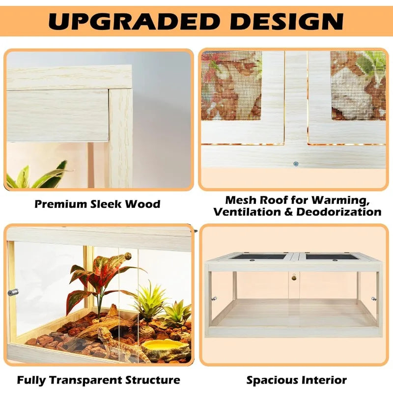Hignconcerned Bearded Dragon Reptile Tank With Lock Design