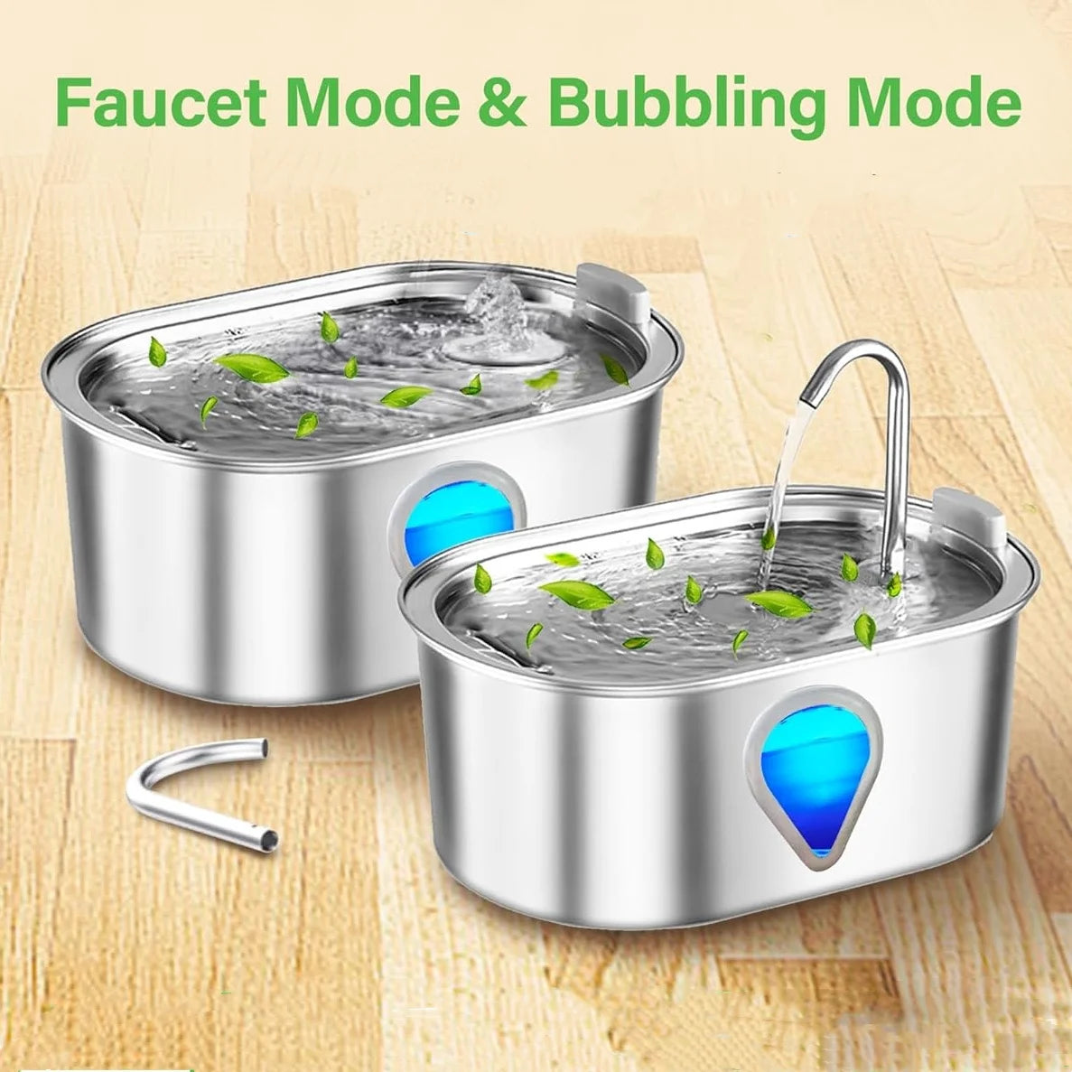 Automatic Stainless Steel Cat Water Fountain 3.5L With LED Light