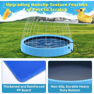 Capacity Dog Pool With Sprinkler PVC Non Slip Bathing Tub - Front View