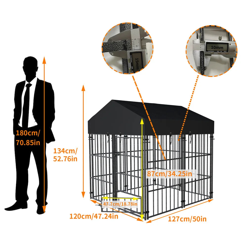 Borwarth Heavy Duty Large Dog Kennel Playpen With Roof