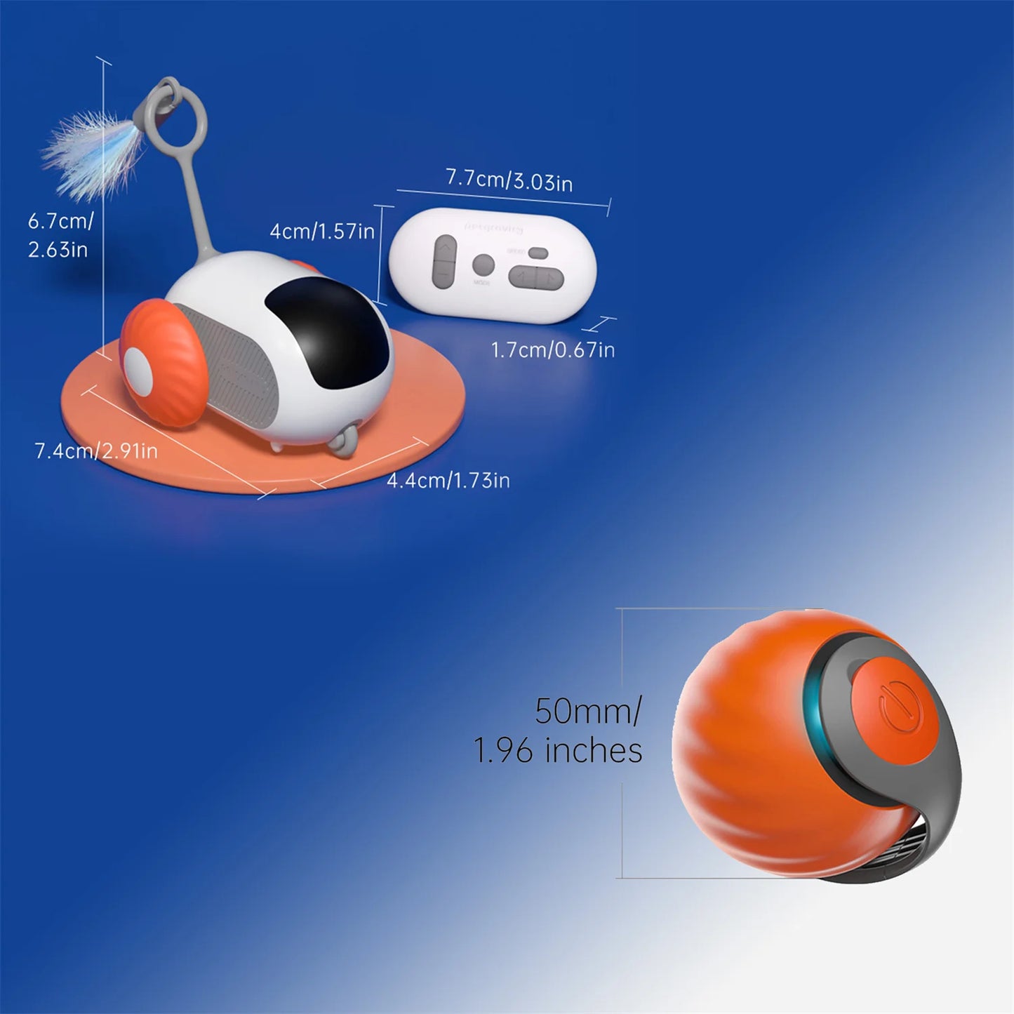 Interactive Automatic Remote Control Cat Mice Car and Ball Toy