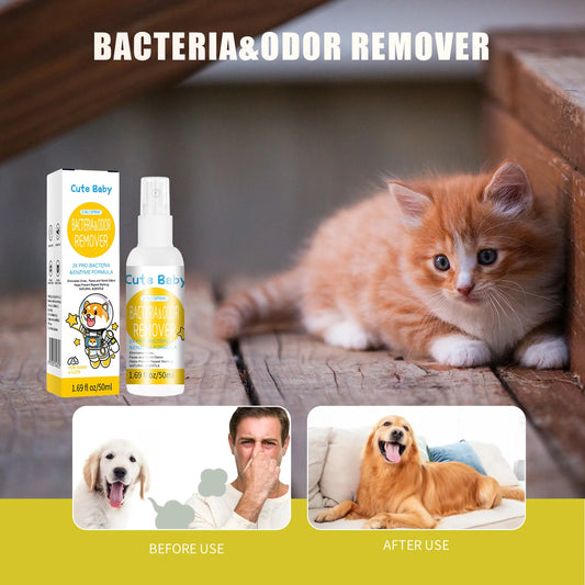 Pet Deodorant Spray 50ml for Cats and Dogs Odor Elimination