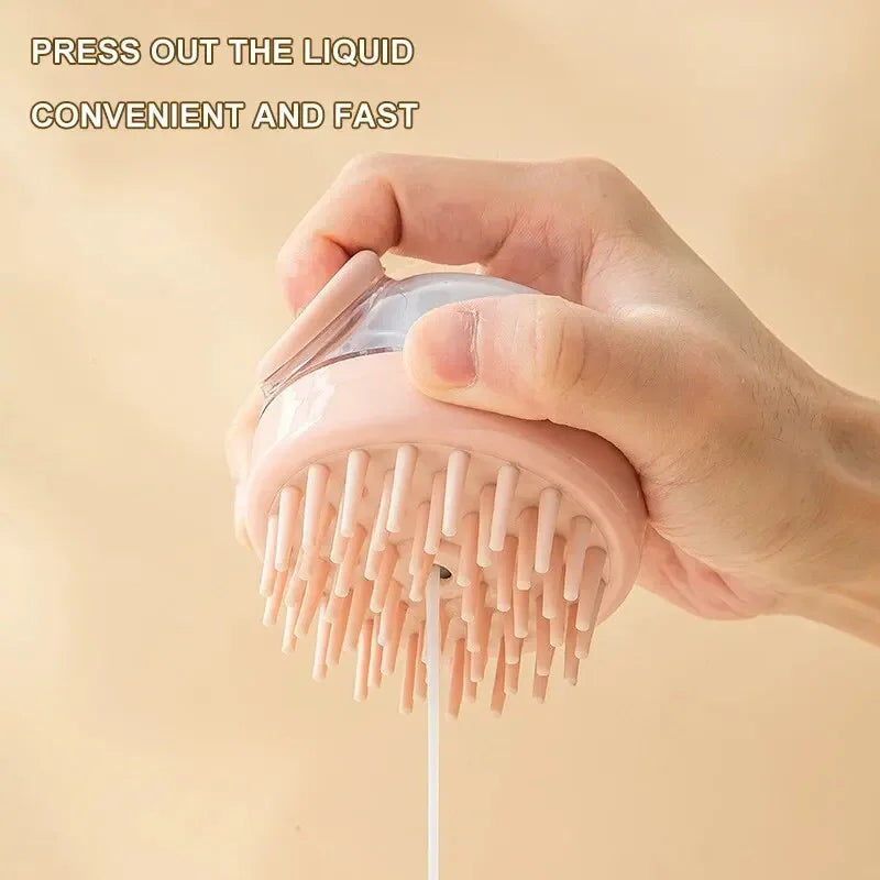 Dog Shower Brush Grooming Massage Bath Cleaning Brush with Shampoo Dispenser for Pets