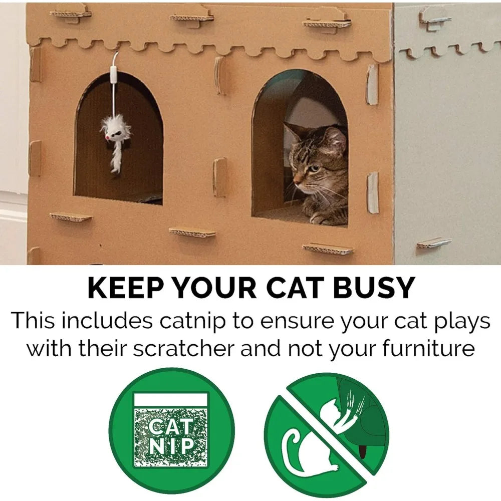 DAFIFY Cat Condo Tower With Scratching Pads And Toys
