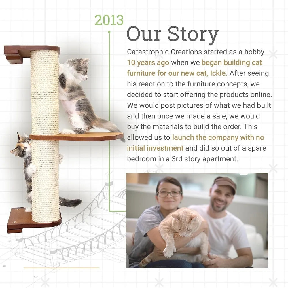 CatastrophiCreations Cat Fort Set Wall Mounted Cat Hammock