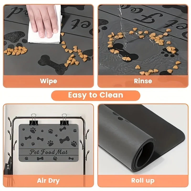 Absorbent Pet Feeding Mat With Waterproof Rubber Backing