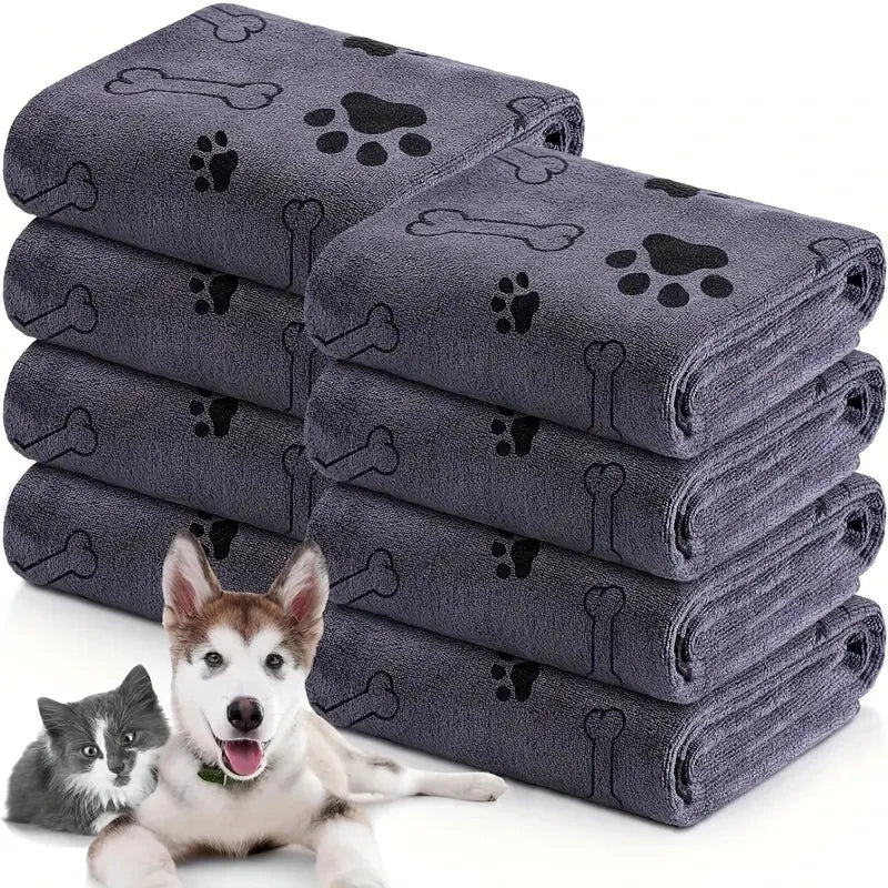 2pcs Soft Microfiber Dog Towels Quick Dry Absorbent Grooming