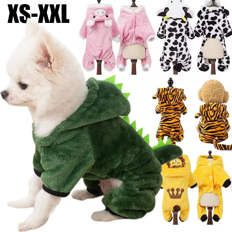 Soft Fleece Dog Jumpsuit Coat For Dogs All Season Wear