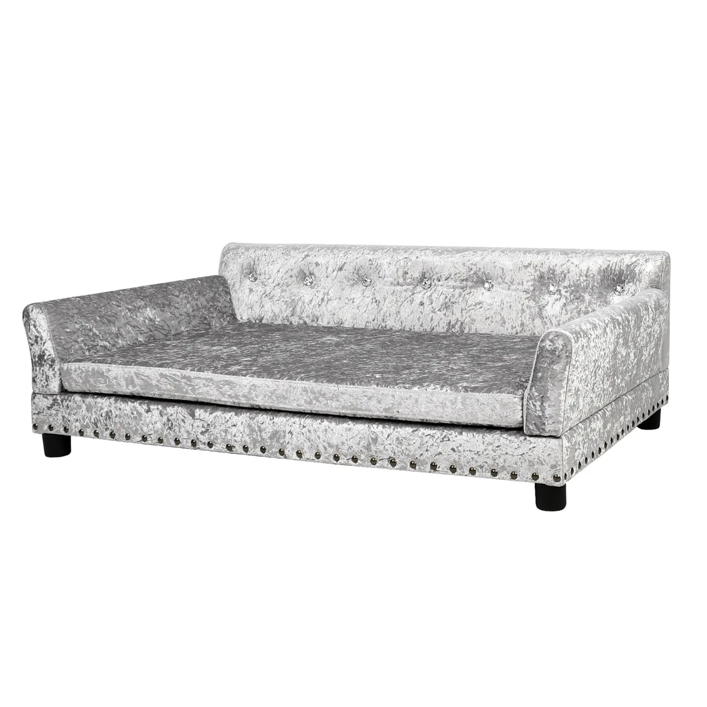 BingoPaw Jumbo Dog Sofa Bed Velvet Memory Foam Lounge Couch