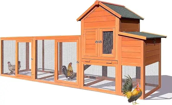 Hignconcerned Chicken Coop with Nest Box and Removable Tray