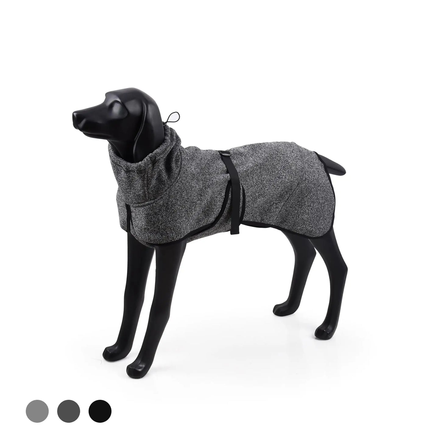 XL Water Resistant Softshell Dog Jacket Fall High Neck Outdoor Sports Coat Cold Weather Pet Apparel Deep Gray
