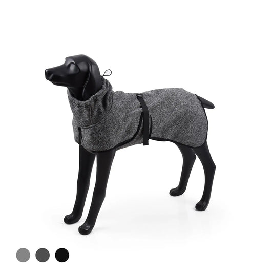 XL Water Resistant Softshell Dog Jacket Fall High Neck Outdoor Sports Coat Cold Weather Pet Apparel Deep Gray
