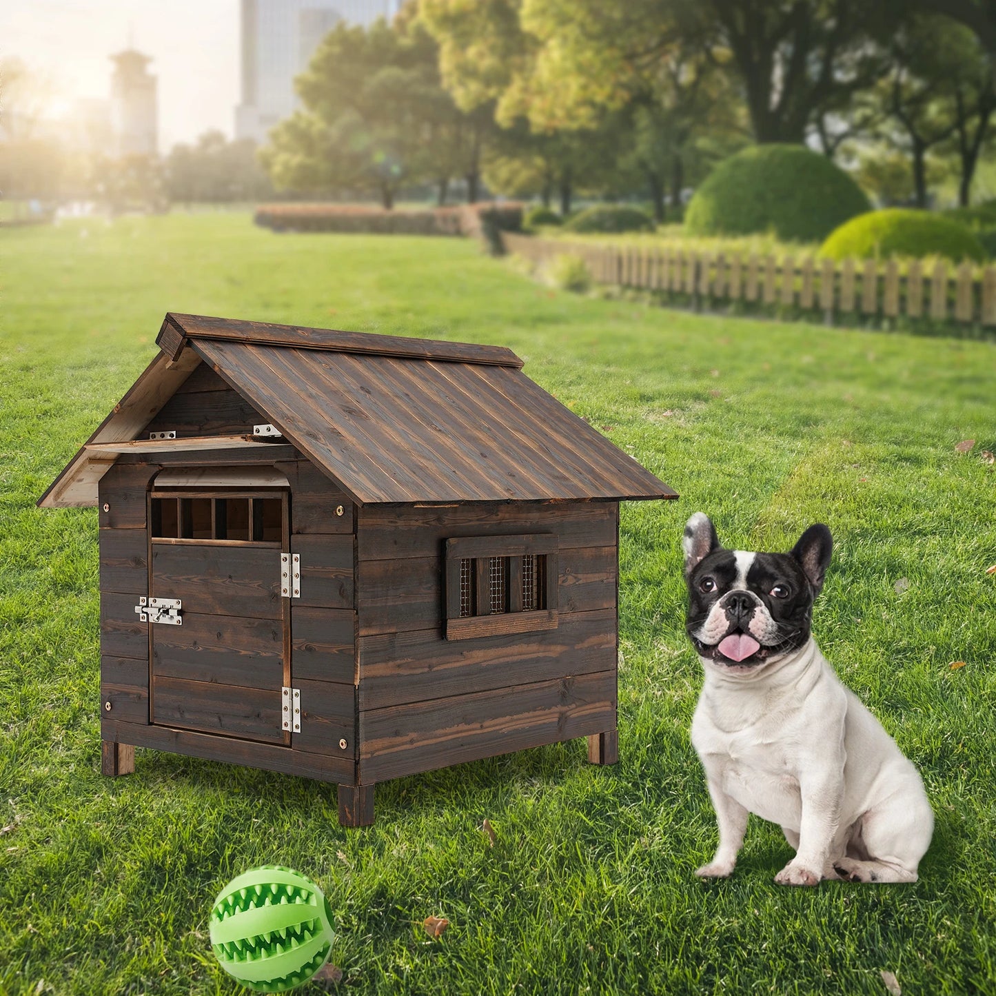 Hign-concerned Water-Resistant Dog House With Window Door