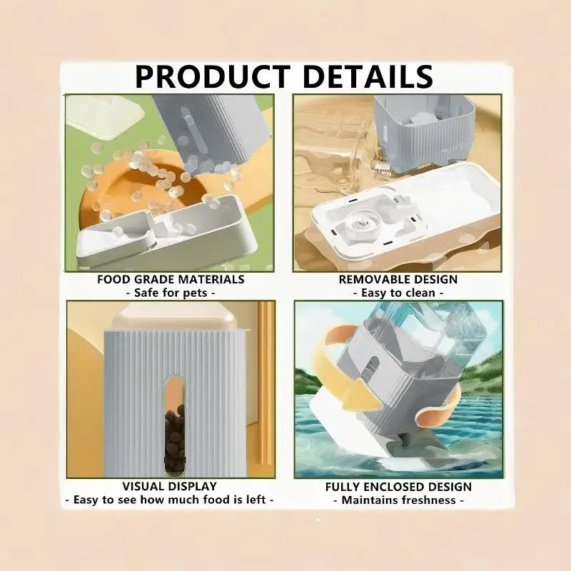 3.5L Automatic Dog Cat Feeder And Water Dispenser Set