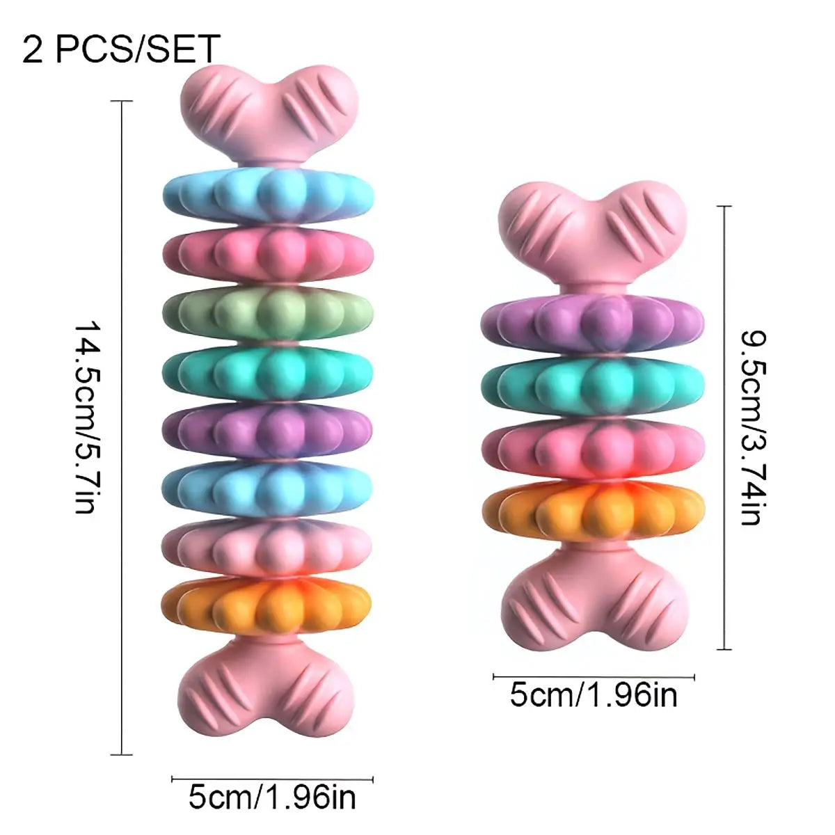 Durable 2PCS Multi Color Dog Chew Toys for Dental Care