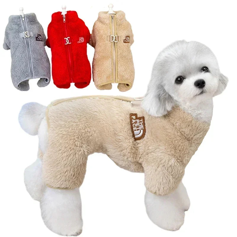 Winter Overalls Dogs Zipper Coat Warm Jumpsuit Pet Jacket Small Onesies for Maltese Bulldog Chihuahua