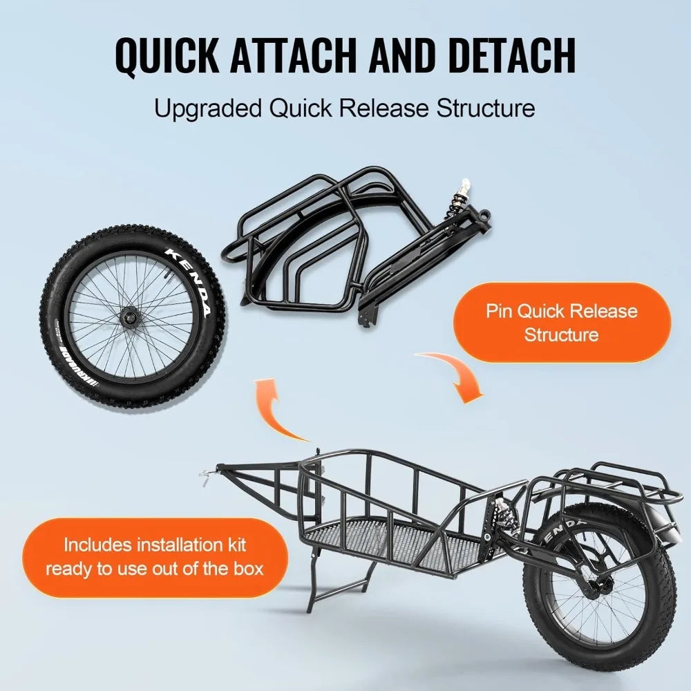 Pet Bike Trailer by NoEnName Durable Oxford Fabric with Steel Frame and Professional Tire Design