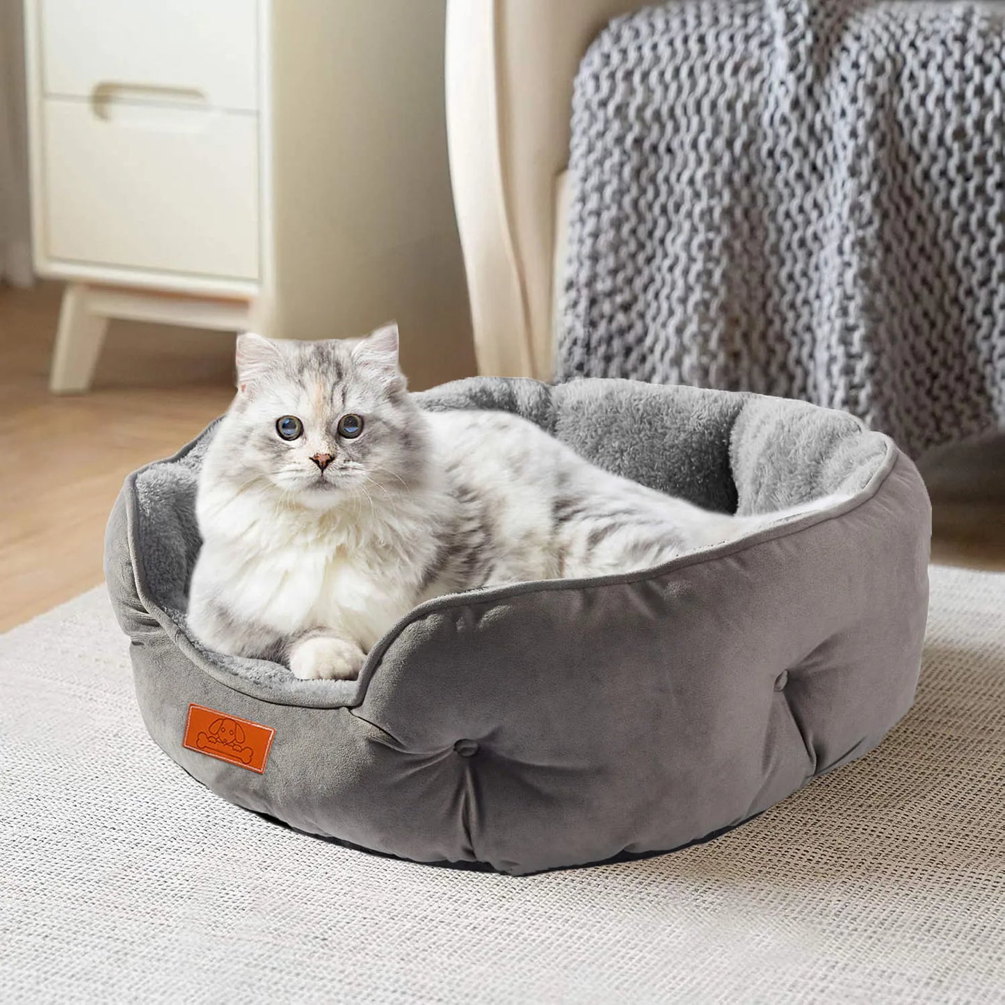 Soft Water Resistant Pet Bed with Non-Slip Base for All Pets