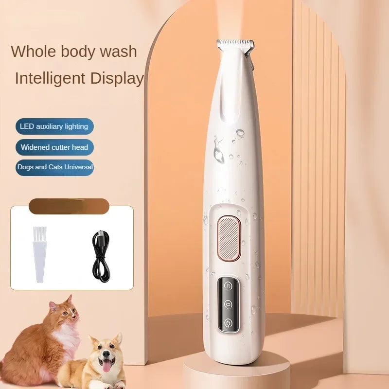 New Waterproof Dog Paw Trimmer with LED Light and Display