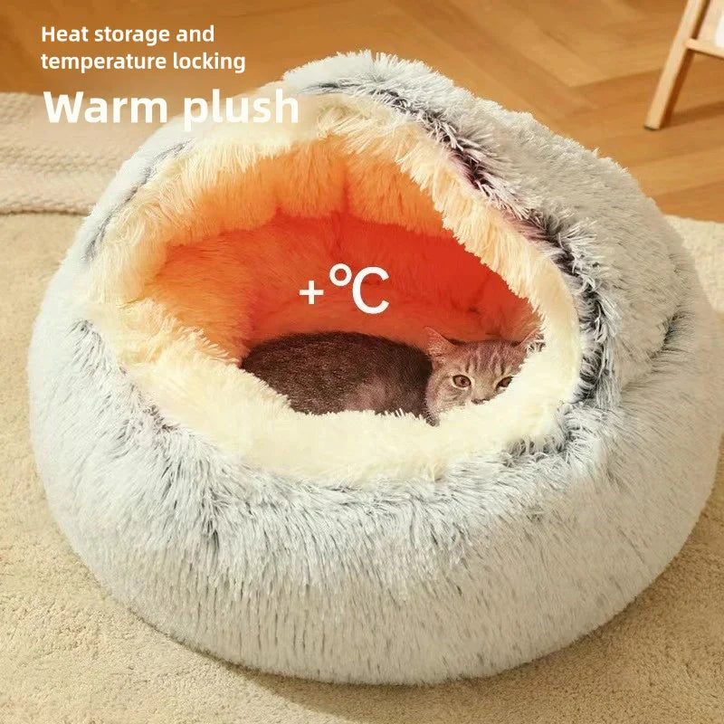 LEWENCN Autumn and Winter Soft Plush Pet Bed for Cats Warm Comforter Nest Shell