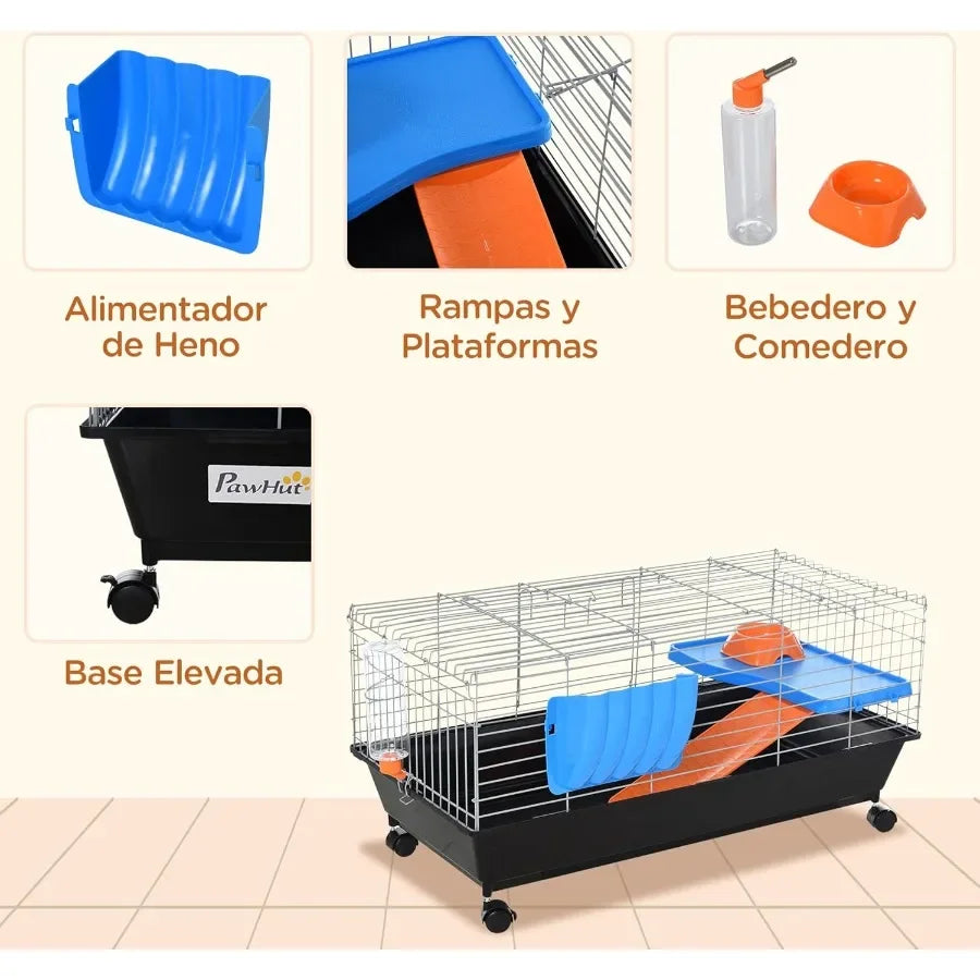 Small Animal Cage With Rolling Wheels Pro