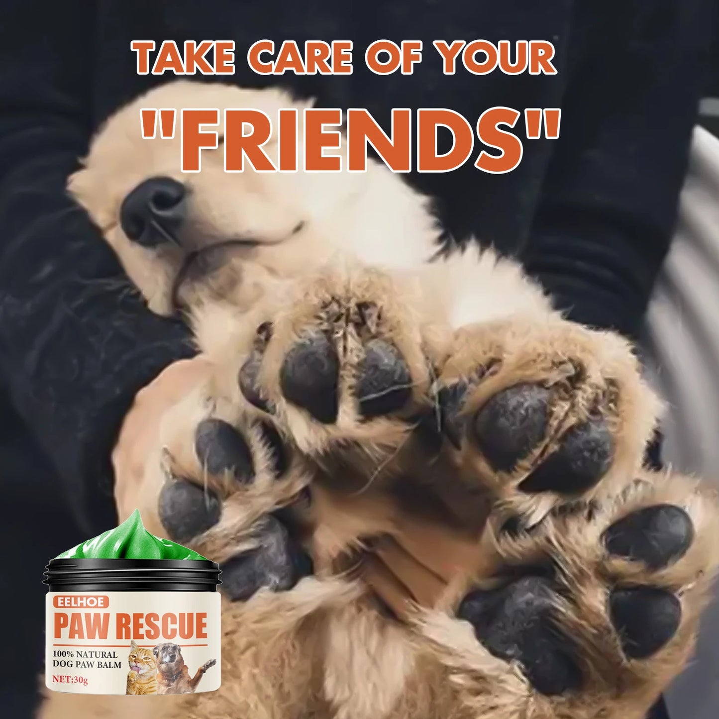 Pet Paw Cream 30g Moisturizing Nourishing Natural Ingredients for Cat and Dog Paw Protection
