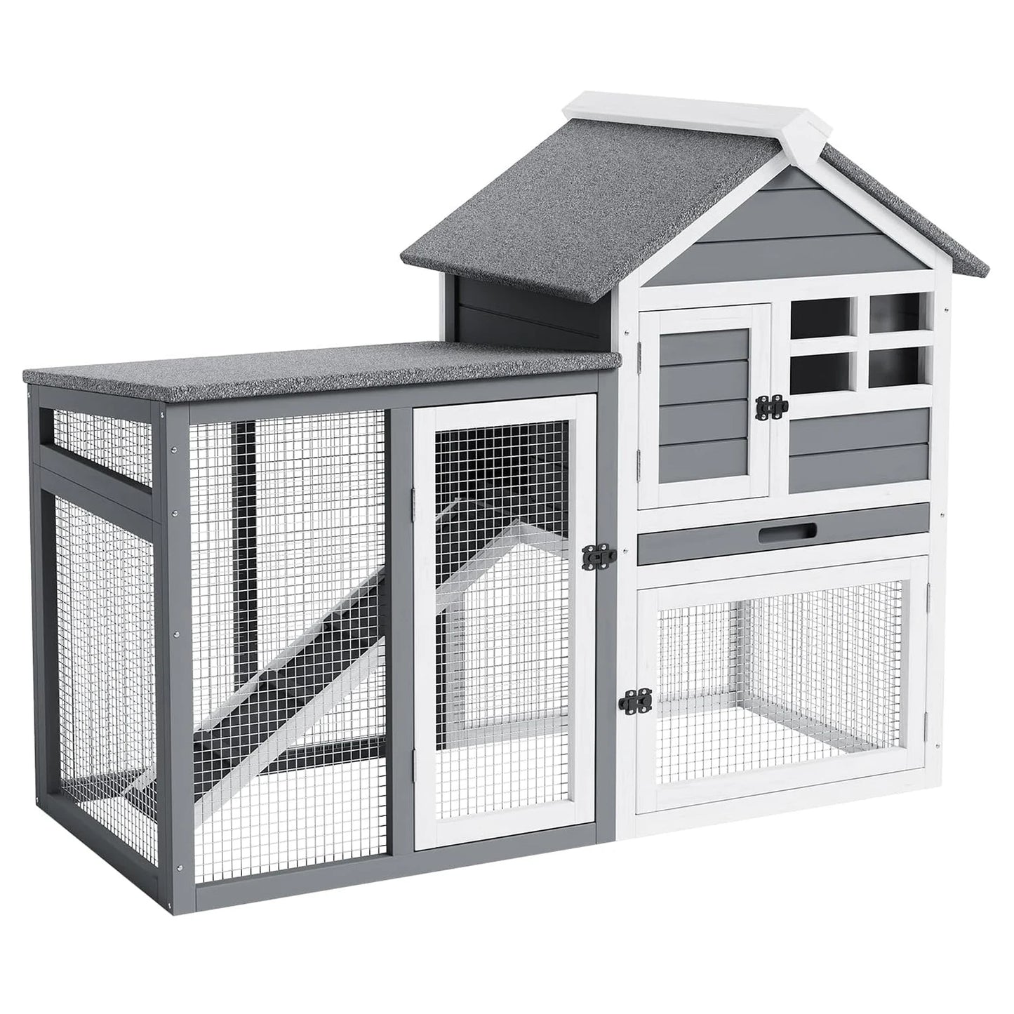 Rabbit Hutch Indoor Outdoor Two Story Cage