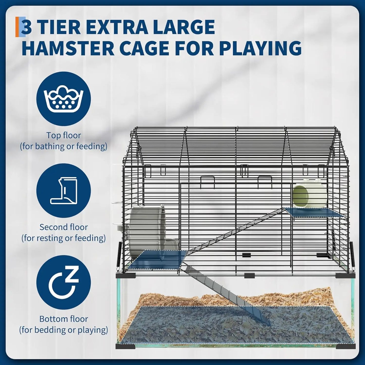 Twister CKCN Metal Hamster Cage Transparent Habitat