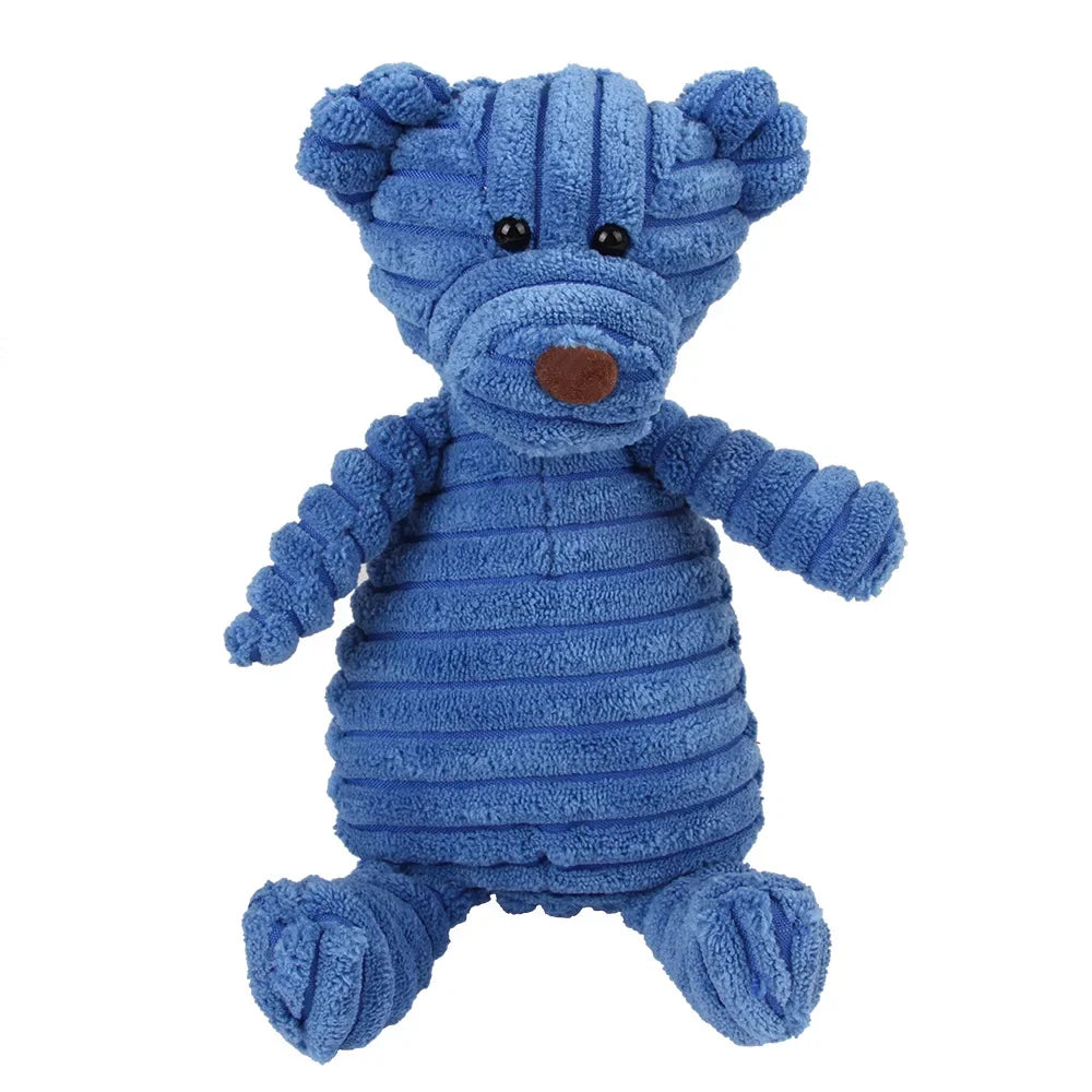 Corduroy Monkey Pig Plush Dog Toy for Molar Training and Fun
