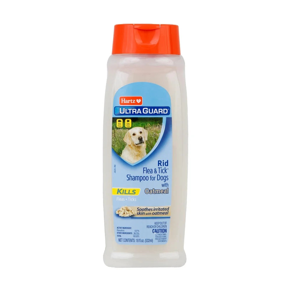 UltraGuard Flea Tick Oatmeal Shampoo for Dogs Cleansing Formula with Vanilla Scent