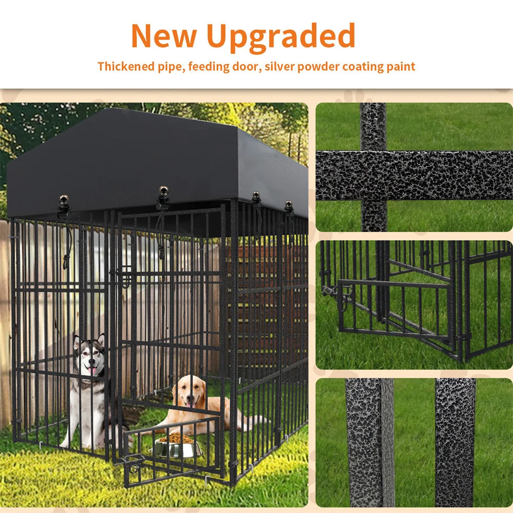 Borwarth Heavy Duty Large Dog Kennel Playpen With Roof
