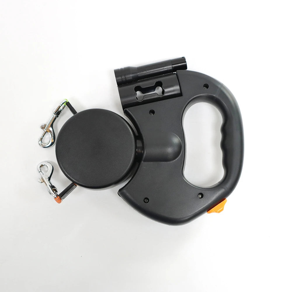 Automatic Retractable Two End Pet Leash with Flashlight 10 Feet
