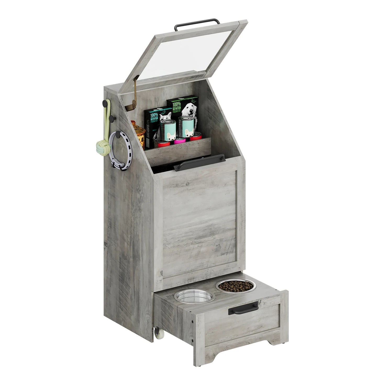 Hign Concerned Dog Feeding Station With 2 Elevated Bowls