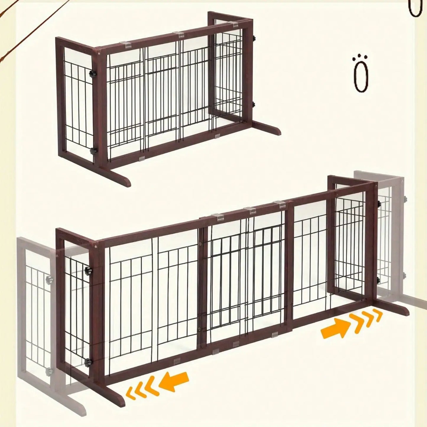 Friendly Finds Marketplace Freestanding Pet Gate Fence