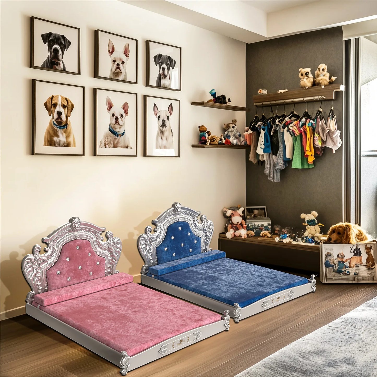 Bingopaw Luxury Pet Bed With Headboard European Style