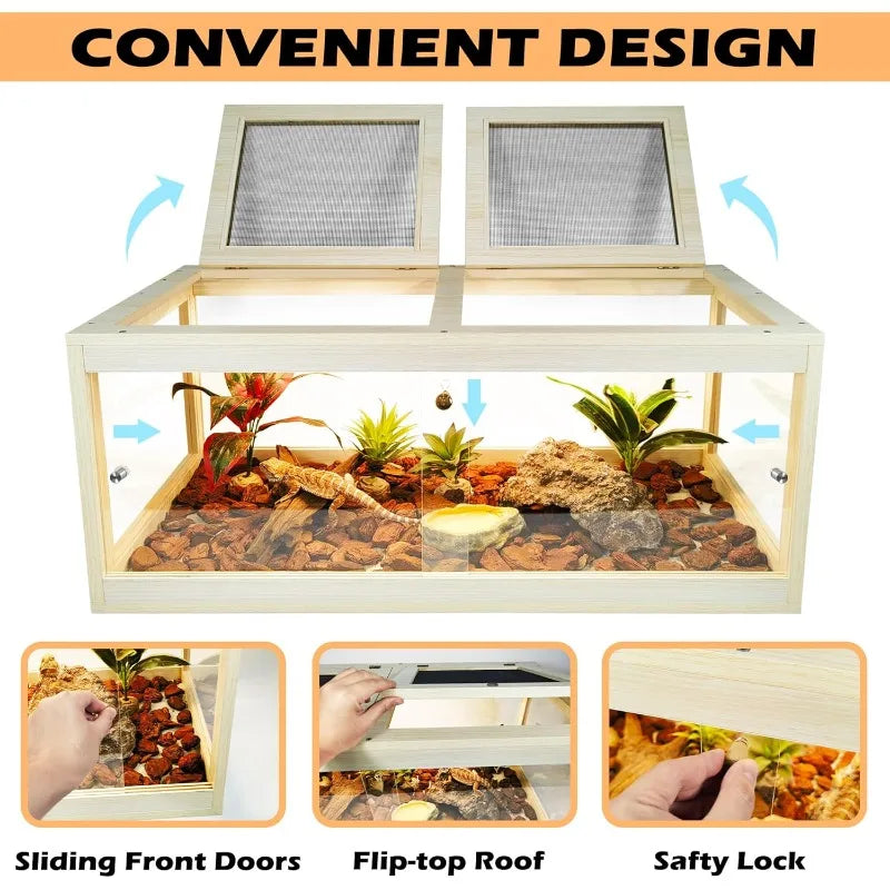 Hignconcerned Bearded Dragon Reptile Tank With Lock Design
