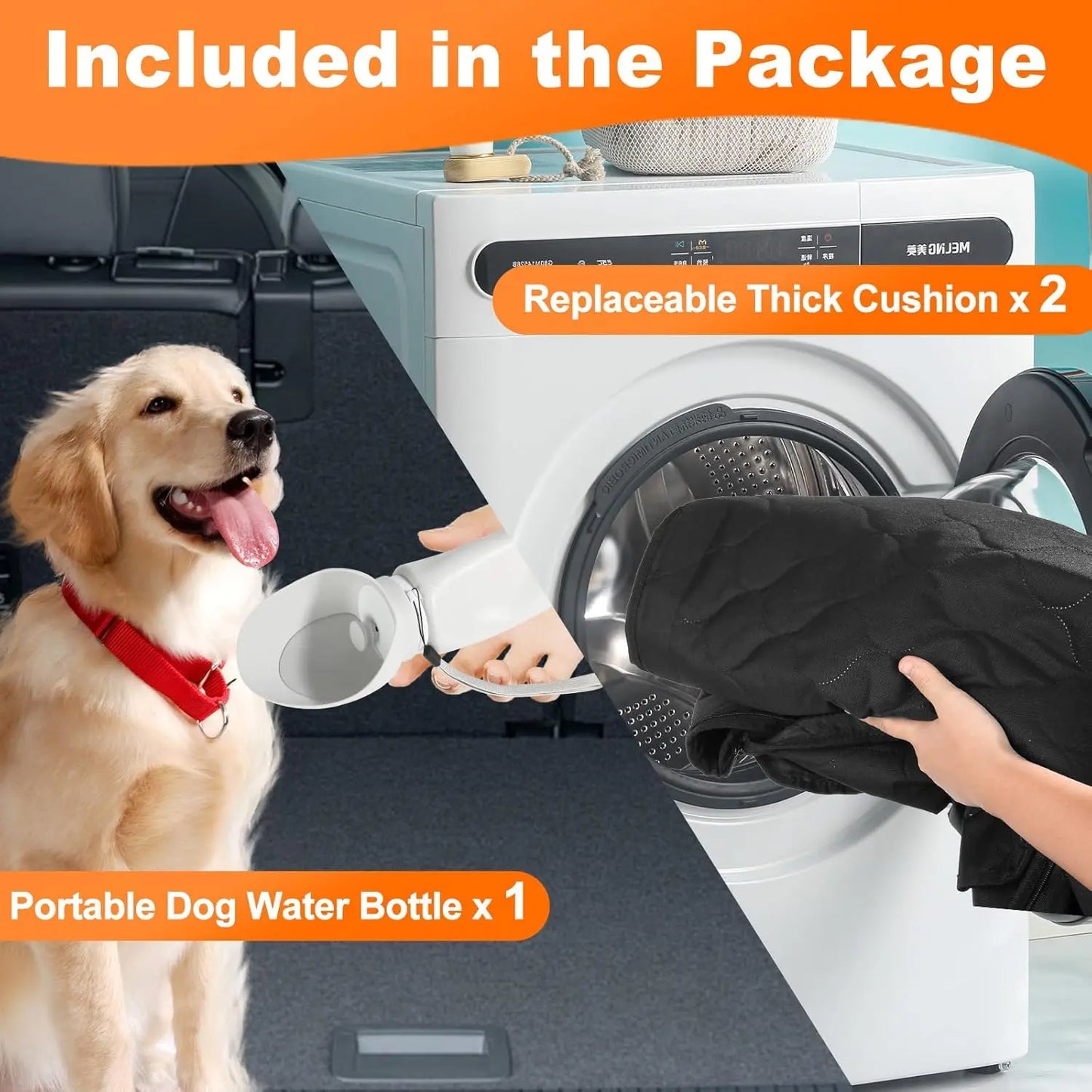 Wedyvko Waterproof Dog Car Seat Cover Hammock Back Seat