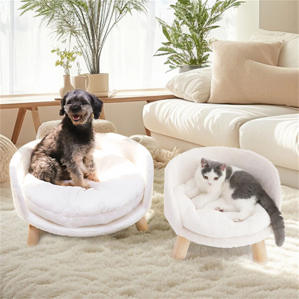 Ultra Soft Elevated Dog Cat Sofa Bed With Cushion