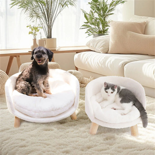 Ultra Soft Elevated Dog Cat Sofa Bed With Cushion