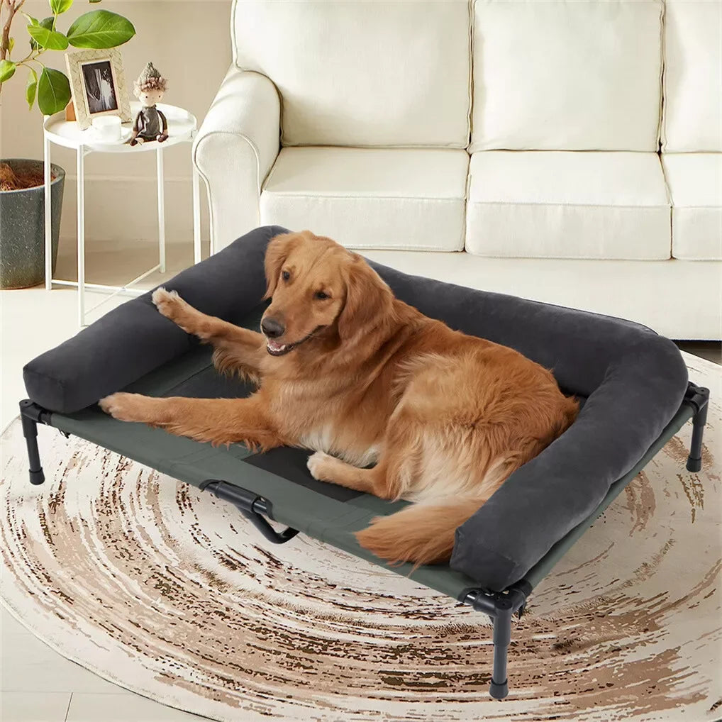 BINGOPAW Outdoor Elevated Dog Bed Cooling Raised Pet Lounger