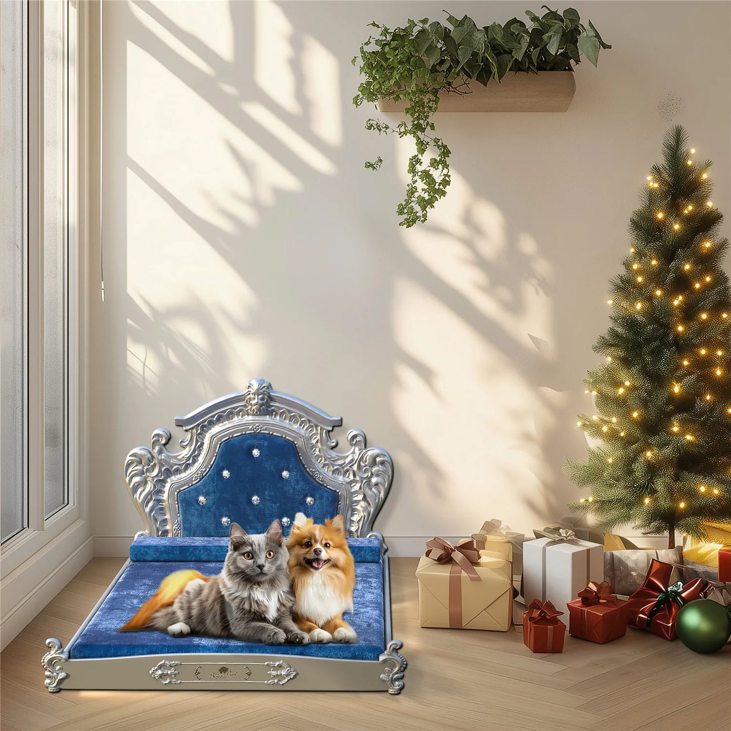 Bingopaw Luxury Pet Bed With Headboard European Style