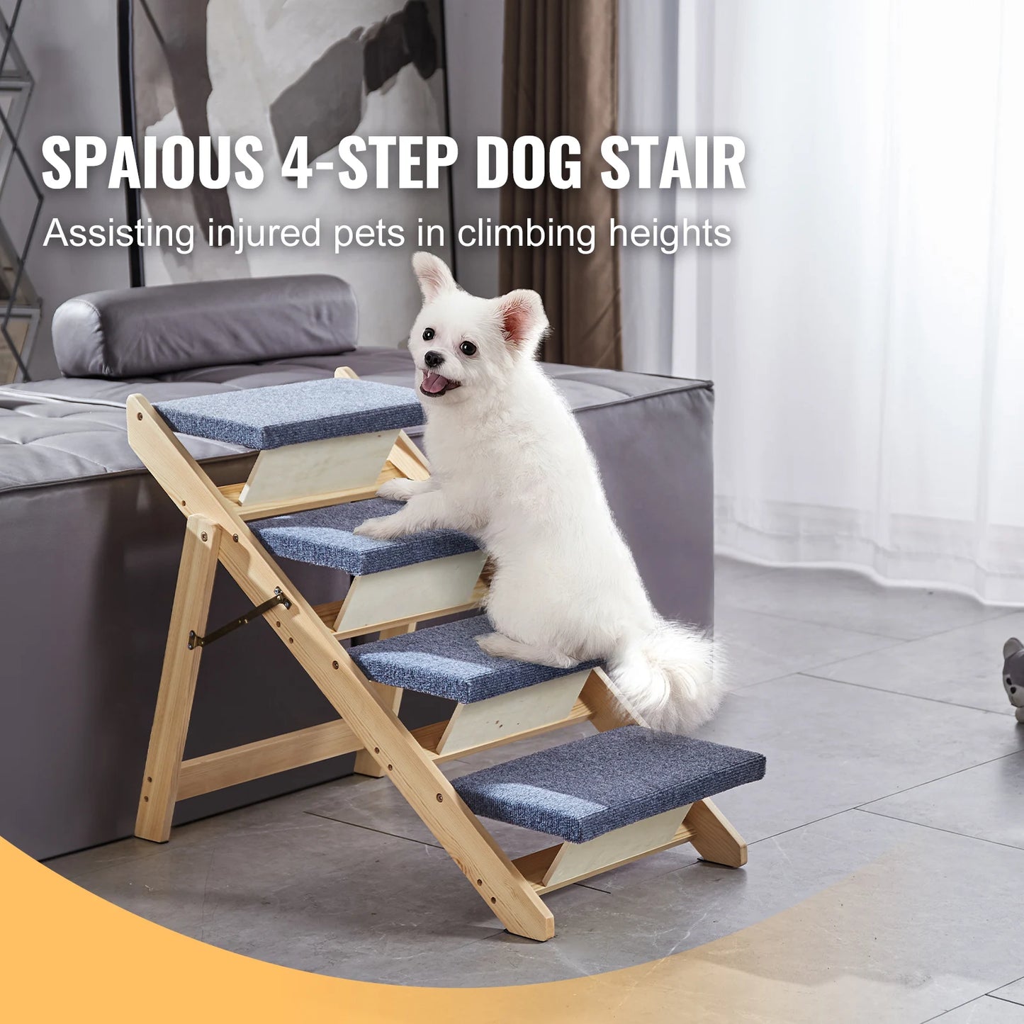 Dog Door SucceBuy Foldable Wooden Pet Steps And Ramp Beds