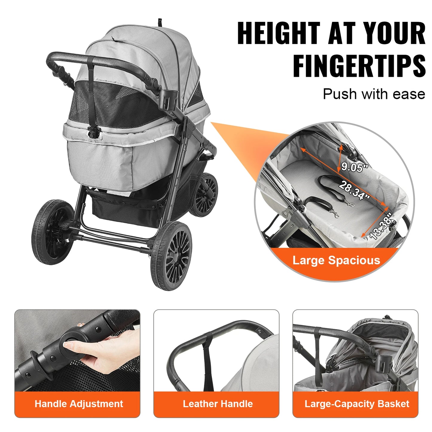 Lightweight SucceBuy Pet Stroller Carrier for Dogs and Cats