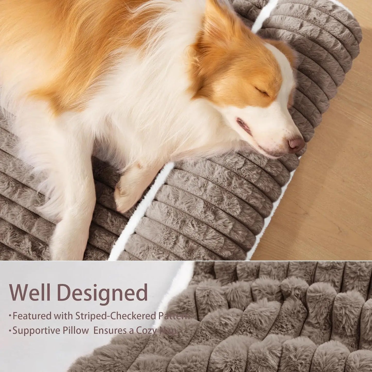 Orthopedic Dog Bed With Pillow Waterproof Egg Crate Foam