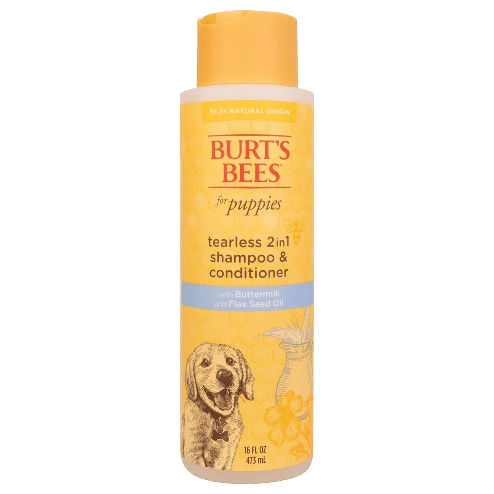 XMSJ Natural Tearless 2-in-1 Dog Shampoo And Conditioner For Puppies With Buttermilk And Linseed Oil