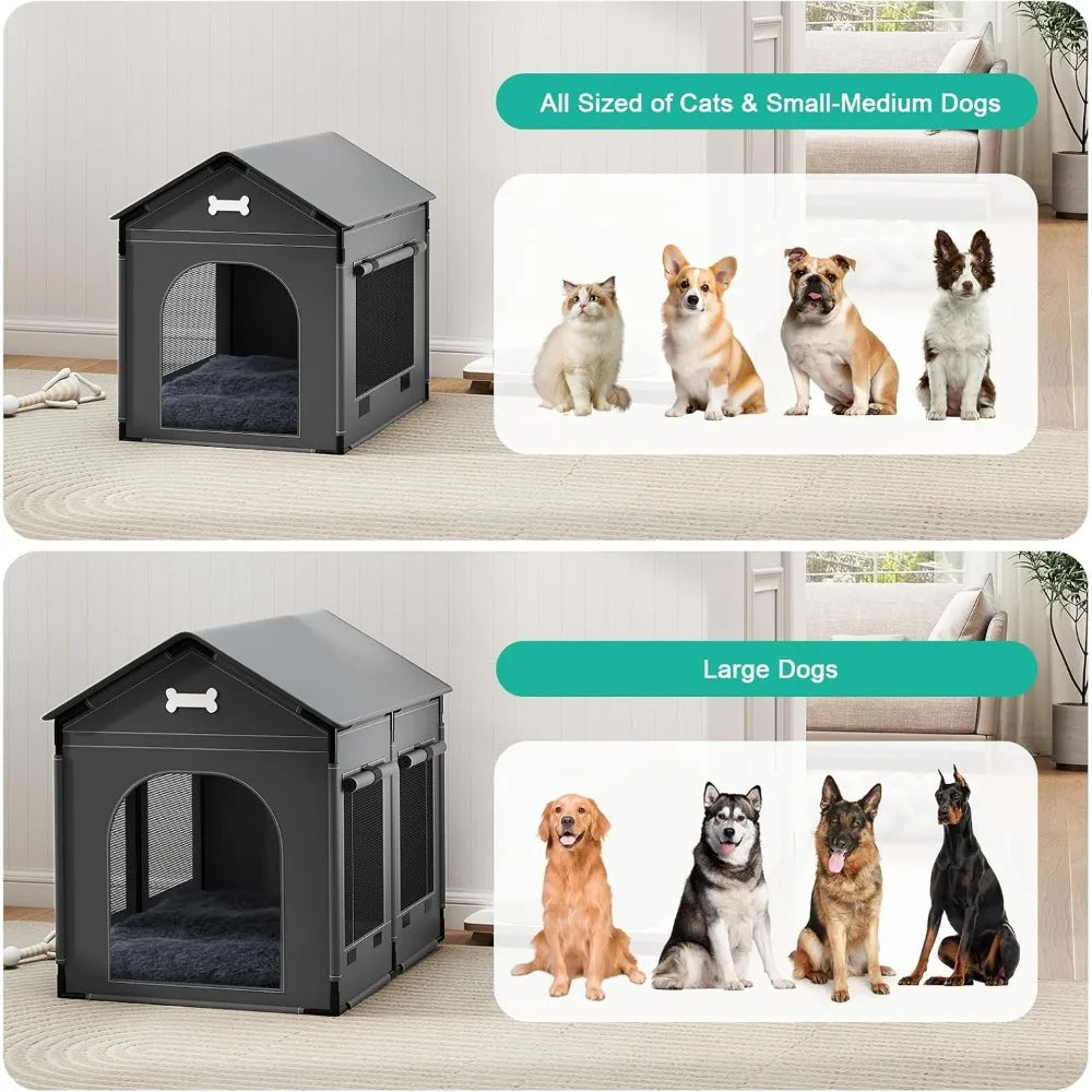 Cozy Indoor Dog House Kennel Bed With Cushion for Pets