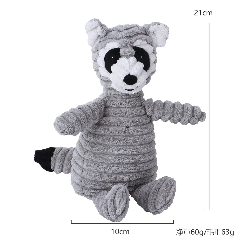Corduroy Monkey Pig Plush Dog Toy for Molar Training and Fun