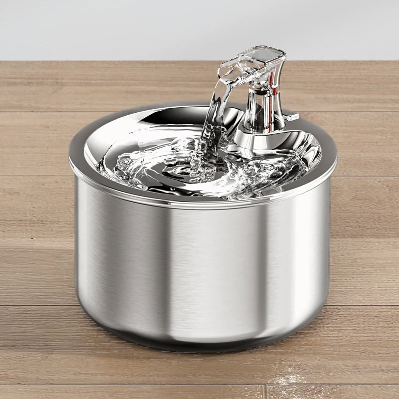2L Fully Stainless Steel Pet Water Dispenser Automatic Cat Water Fountain with Sensor and Heater Option